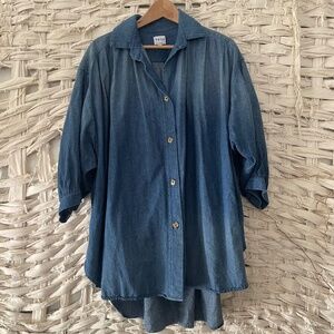 esby vintage washed denim chelle top